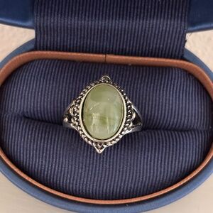 Beautiful Jade Colored Accent Ring Size 8.5